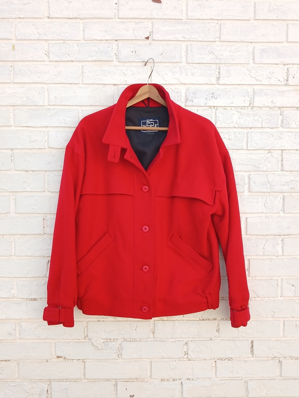 Vintage Woolrich Red Wool Bomber Jacket